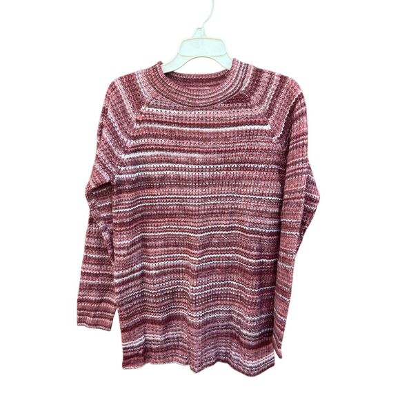 a.n.a pullover Mock Sweater Sz L Rust/White/Brown NWT - Picture 1 of 8